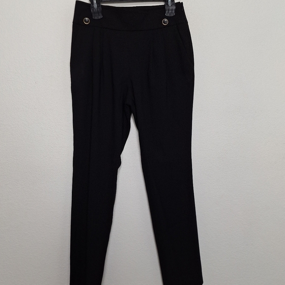 Reiss Jackie Careerwear Black Wool Blend Pleated High Rise Trouser Pants Size 6 - Picture 1 of 10
